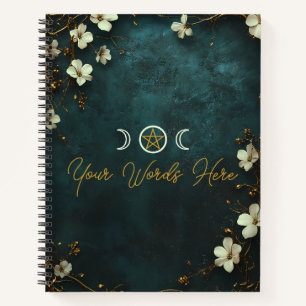Erstelle deine eigenen Teal-Apfelblüten Notizbuch