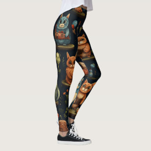 Erstelle deine eigenen verrückten wilden Eulen Kan Leggings