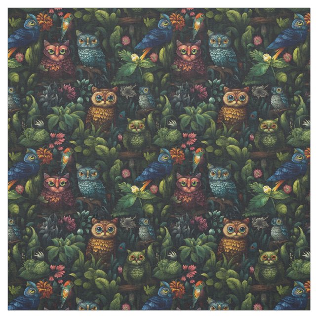 Erstelle deine eigenen wunderlichen Fantasy-Eulen  Stoff (Muster)
