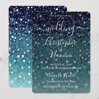Erstelle deinen eigenen blauen Glitter Einladung