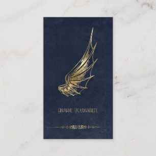 Erstelle deinen eigenen blauen und goldenen Drache Visitenkarte