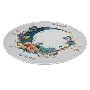 Erstelle deinen eigenen Boho Teal & Pfirsich Blume Schneidebrett