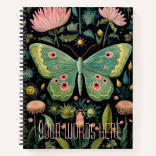 Erstelle deinen eigenen floralen grünen Garten-Mot Notizbuch