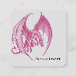 Erstelle deinen eigenen heißen rosa Fuchsia-Drache Quadratische Visitenkarte