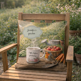 Erstelle deinen eigenen Kaffee vor der Gartenarbei Kissen