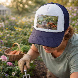 Erstelle deinen eigenen Kaffee vor der Gartenarbei Truckerkappe