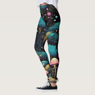 Erstelle Deinen Eigenen Magischen Wald Rosa Pilze Leggings