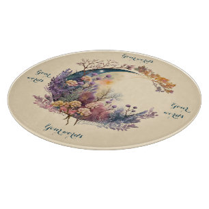 Erstelle deinen eigenen mystischen floralen Halbmo Schneidebrett
