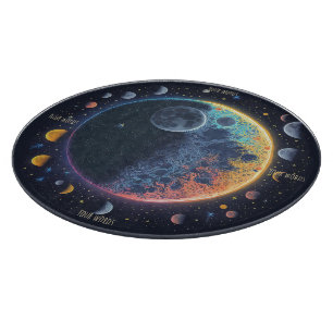 Erstelle Deinen eigenen Regenbogen-Mond-Altar Schneidebrett