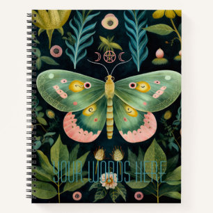 Erstelle deinen eigenen rosa grünen floralen Garte Notizbuch