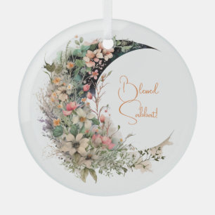Erstelle deinen eigenen rosa Wiesen-Blumen-Halbmon Ornament Aus Glas