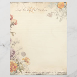 Erstelle Deinen eigenen shabby-chicen Studentenblu Briefbogen