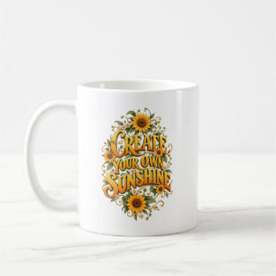 Erstelle deinen eigenen Sonnenschein Florale Typog Kaffeetasse