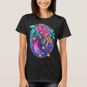 Erstelle deinen eigenen süßen Mond, Sterne, Rosen T-Shirt