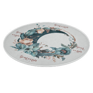 Erstelle deinen eigenen Teal- und Pfirsich-Blumenm Schneidebrett