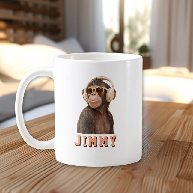 Erstelle Deinen Eigenen Zitat Custom Monkey Kaffeetasse (Create Your Own Quote Custom Monkey Coffee Mug)