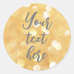 Erstelle eigenen Sticker-Text  Gold Glitzer Funkel Runder Aufkleber