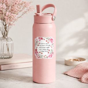 Erstelle ein reines Herz Psalm Rosa Florales Bibel Aufkleber