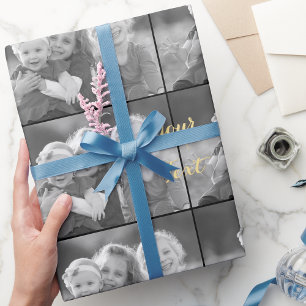 Erstelle einen maßgeschneiderten Vintage-Look Schw Geschenkpapier