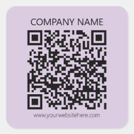 Erstelle einen QR-Code | Blasslila Violett Quadratischer Aufkleber