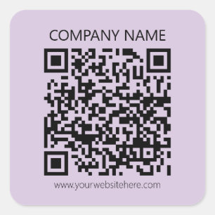 Erstelle einen QR-Code   Blasslila Violett Quadratischer Aufkleber