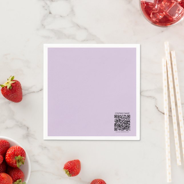 Erstelle einen QR-Code | Blasslila Violett Serviette (Beispiel)