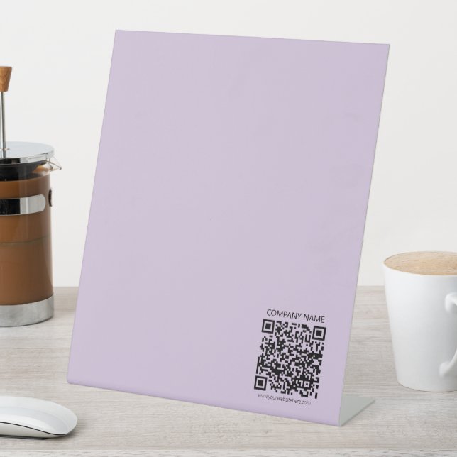 Erstelle einen QR-Code | Blasslila Violett Sockelschild (In Situ)