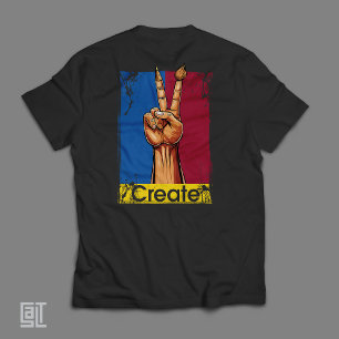 Erstelle Kunst Hand Friedenszeichen Inspirierend T-Shirt
