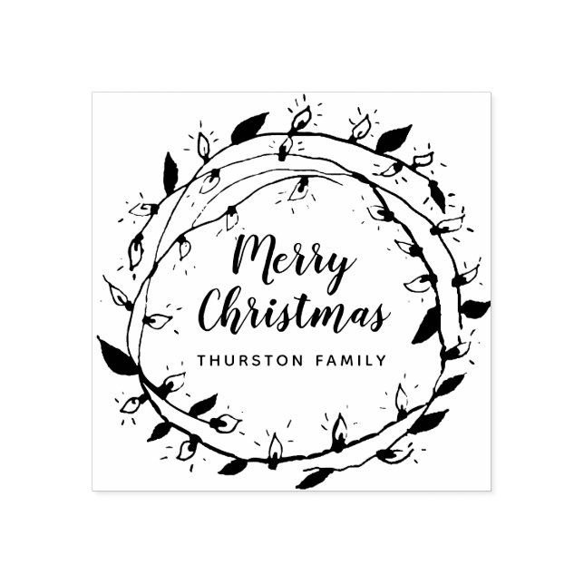 Erstelle selbst | Merry Wreath | PERSONALISIERT Gummistempel (Prägung)