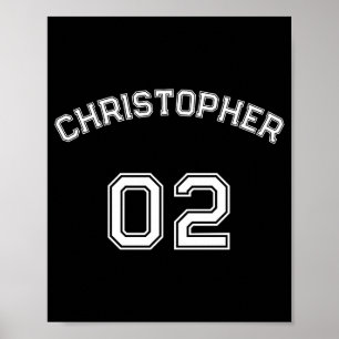 Erstelle Spielername Trikotnummer Herren Langarm Poster