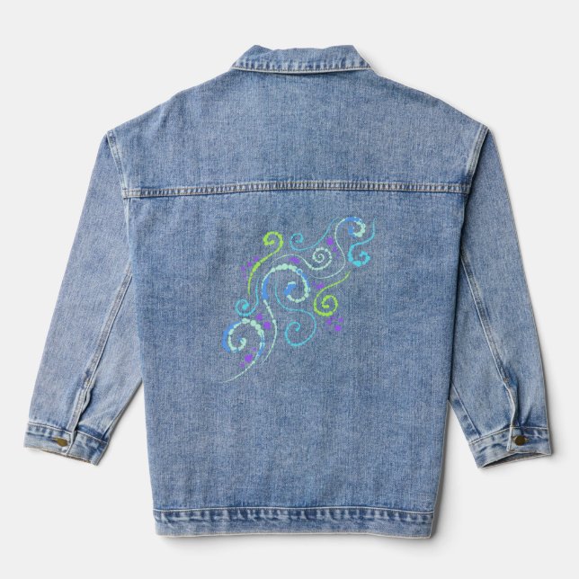 Erstelle! Wirbles Design Frauen Jeansjacke (Rückseite)