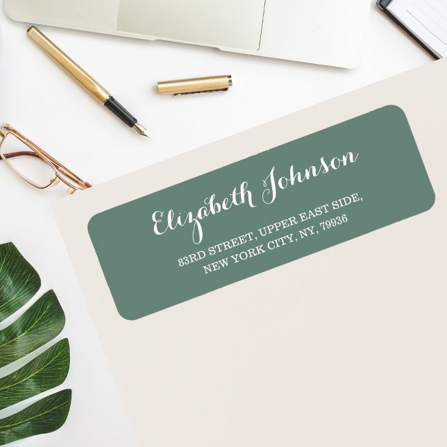 Erstellen einer benutzerdefinierten eleganten, rot (Create Custom Elegant Dusty Green Return Address Label)