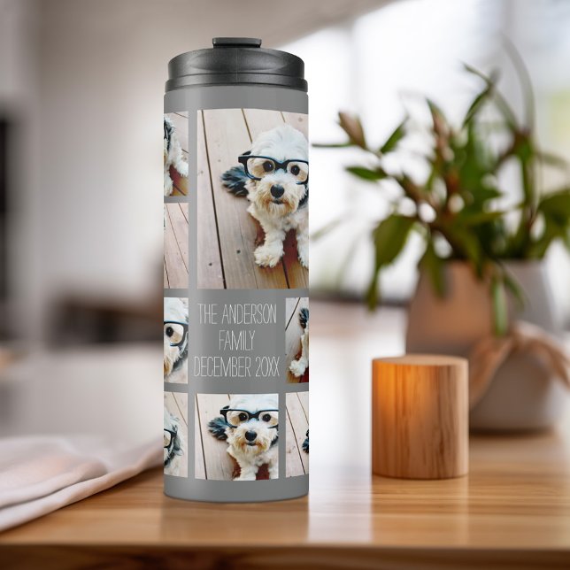 Erstellen einer benutzerdefinierten FotoCollage mi Thermosbecher (Personalized bottle with photos and text)