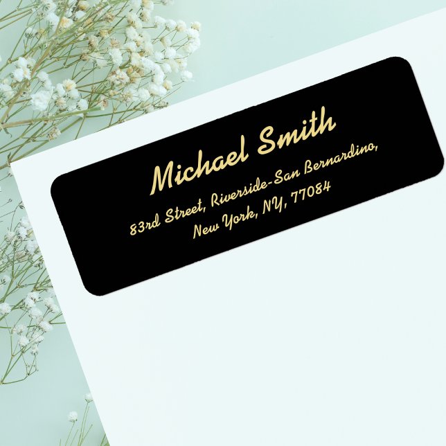 Erstellen einer benutzerdefinierten Schwarz-Golden (Create Custom Black Golden Elegant Return Address Label)
