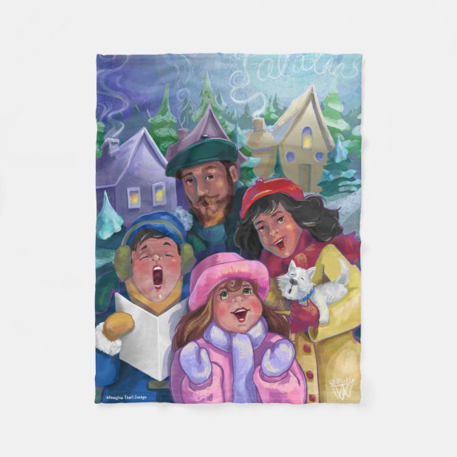 Erstellen einer Caroling-Illustration Fleecedecke (Vorderseite)