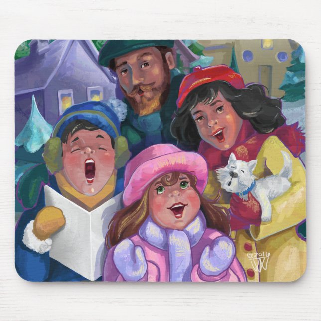 Erstellen einer Caroling-Illustration Mousepad (Vorne)