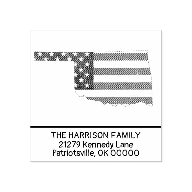 Erstellen einer eigenen Oklahoma-Rücksendeadresse Gummistempel (Prägung)