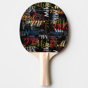Erstellen einer Personalisierten Farbnamentypograf Tischtennis Schläger