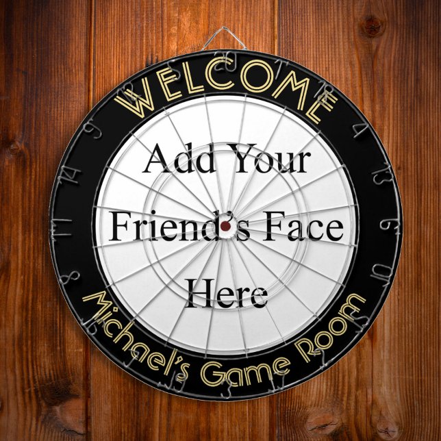 Erstellen eines benutzerdefinierten Personalisiert Dartscheibe (Create Custom Personalized Photo Text Dorm Room Dart Board)
