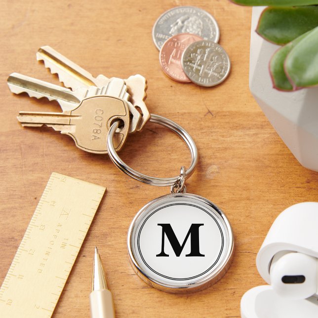 Erstellen eines benutzerdefinierten Schwarz-Weiß-M Schlüsselanhänger (Create Custom Black and White Monogram Keychain)