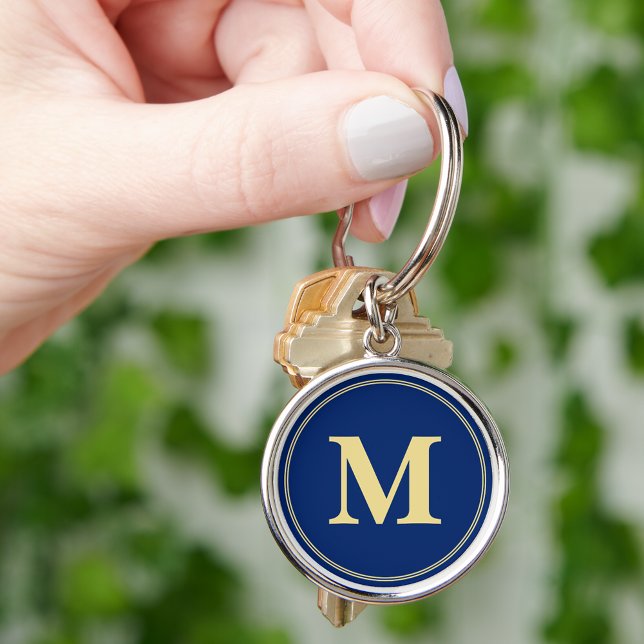 Erstellen eines Personalisierten Blue-Gold-Monogra Schlüsselanhänger (Create Personalized Blue Gold Monogram Keychain)