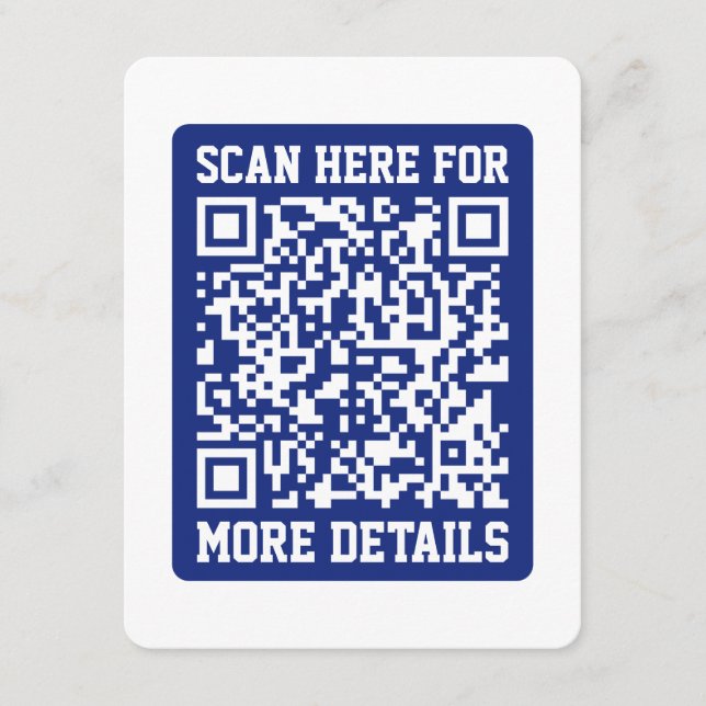 Erstellen eines skalierbaren QR-Codes | Navy Blue  Begleitkarte (Vorderseite)