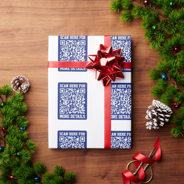 Erstellen eines skalierbaren QR-Codes | Navy Blue  Geschenkpapier (Feiertagsgeschenk)