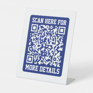 Erstellen eines skalierbaren QR-Codes Navy Blue Sockelschild