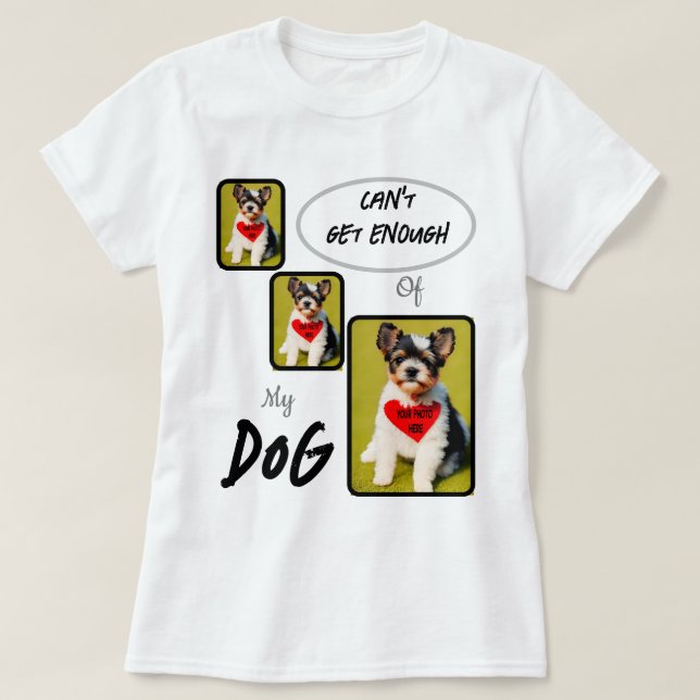 Erstellen/Personalisierter Dog-3-Panel-Fotos T-Shirt (Design vorne)