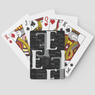 Erstellen Personalisierter schwarzer Typografie-Mu Spielkarten