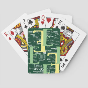 Erstellen Personalisierter Typografie-Muster Grün Spielkarten