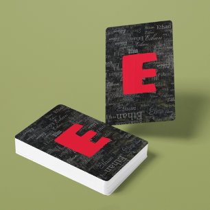 Erstellen Sie Black Playing Cards mit dem Namen / Spielkarten