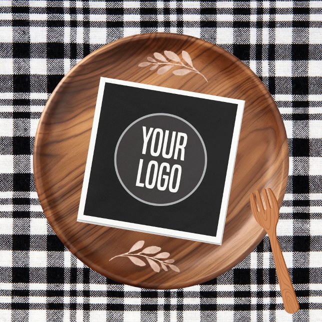 Erstellen Sie das Logo Papier Cocktail Napf Black Serviette (Create Business Logo Paper Cocktail Napkin Black)