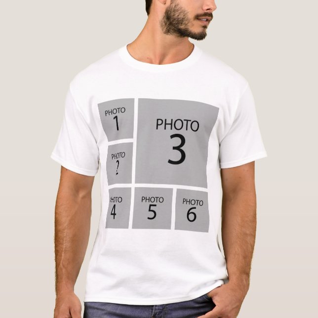 Erstellen Sie das Personalisierte Vorlage 6-FOTO f T-Shirt (Vorderseite)